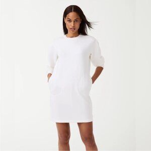 Spanx AirEssentials Crew Neck Long Sleeve Dress Powder White NWT Size Small